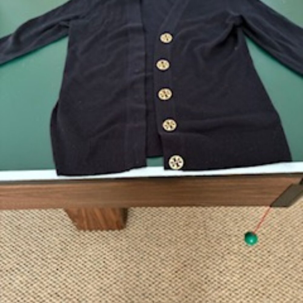 Tory Burch Cardigan light weight Merino Navy Sweater